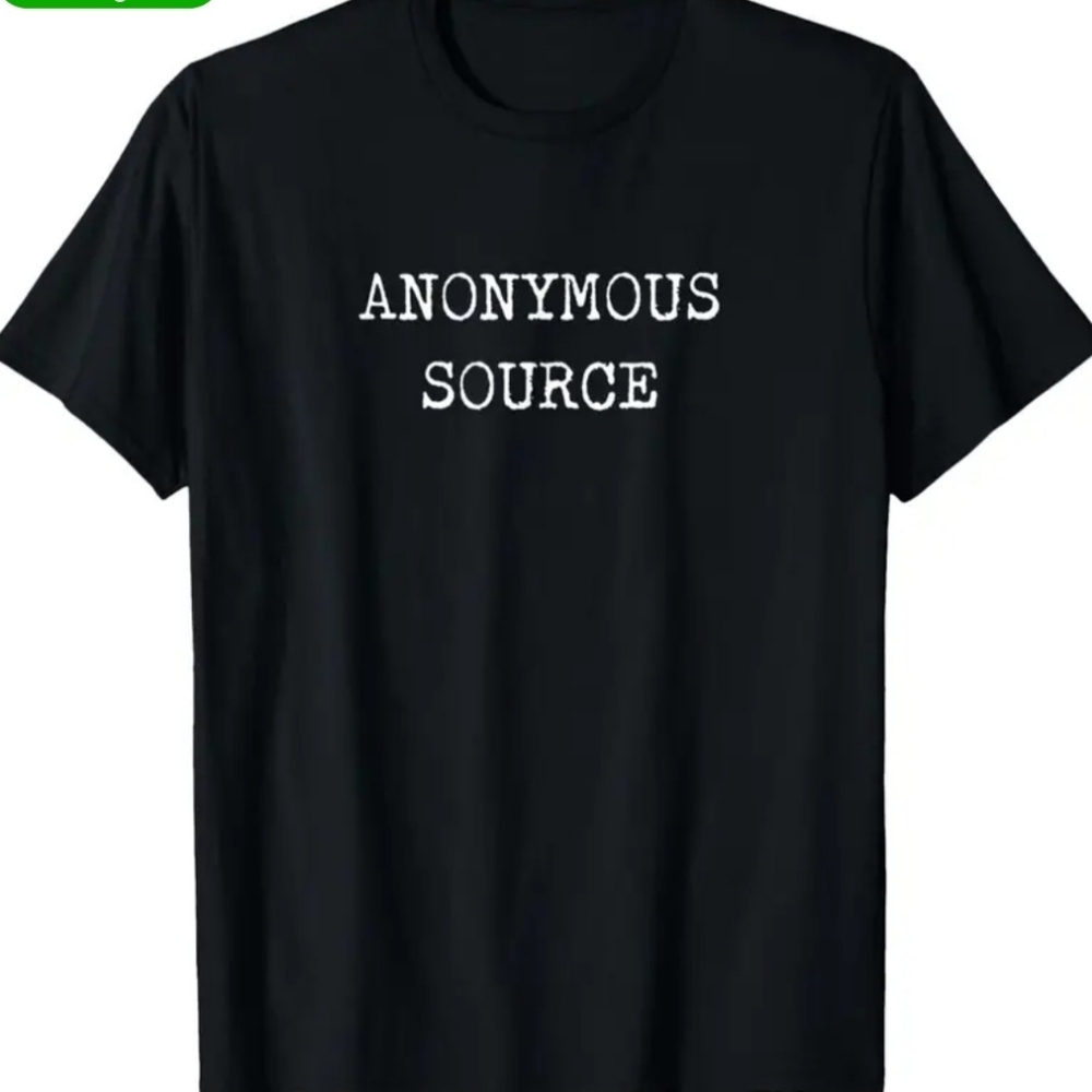 Black Graphic Cotton Tee - Anonymous Source - XL